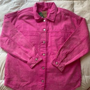 Gap Pink Distressed Oversized shacket